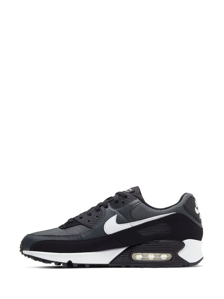 Nike Black/White Air Max 90 Trainers - Image 6 of 10