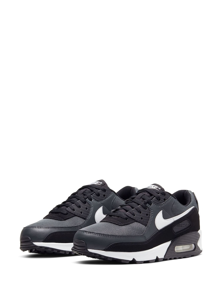 Nike Black/White Air Max 90 Trainers - Image 7 of 10
