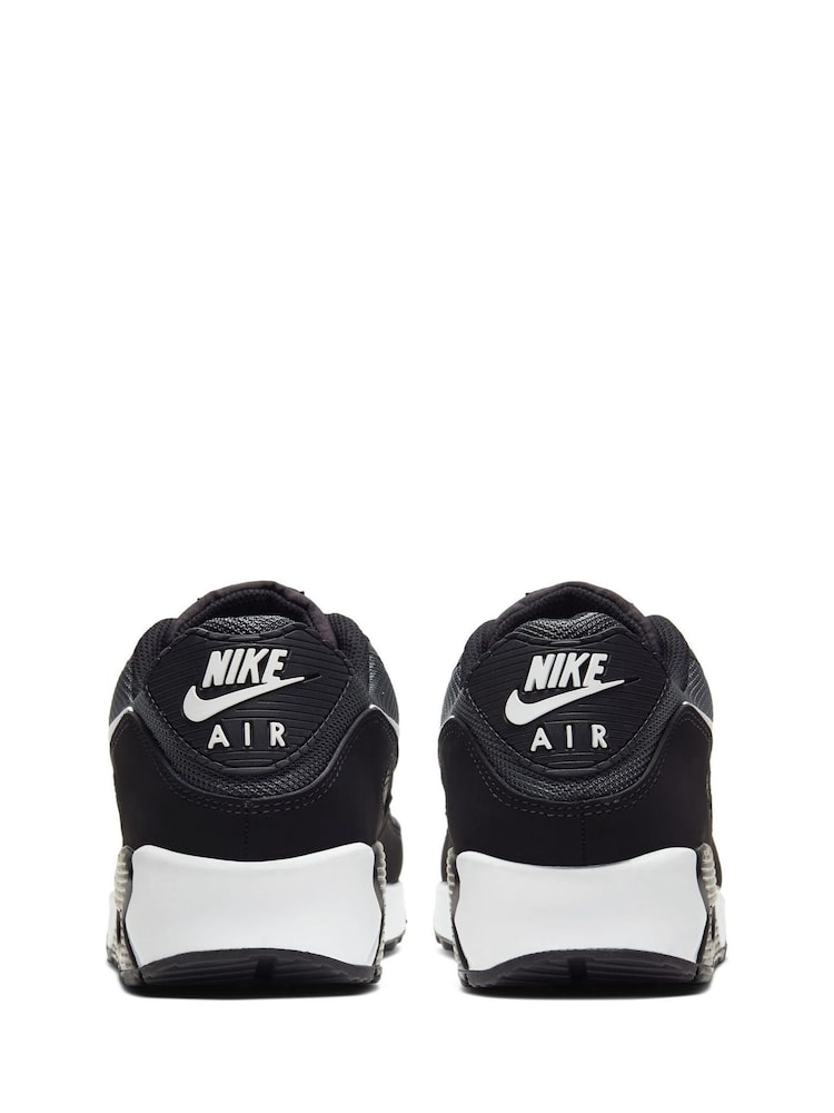 Nike Black/White Air Max 90 Trainers - Image 8 of 10