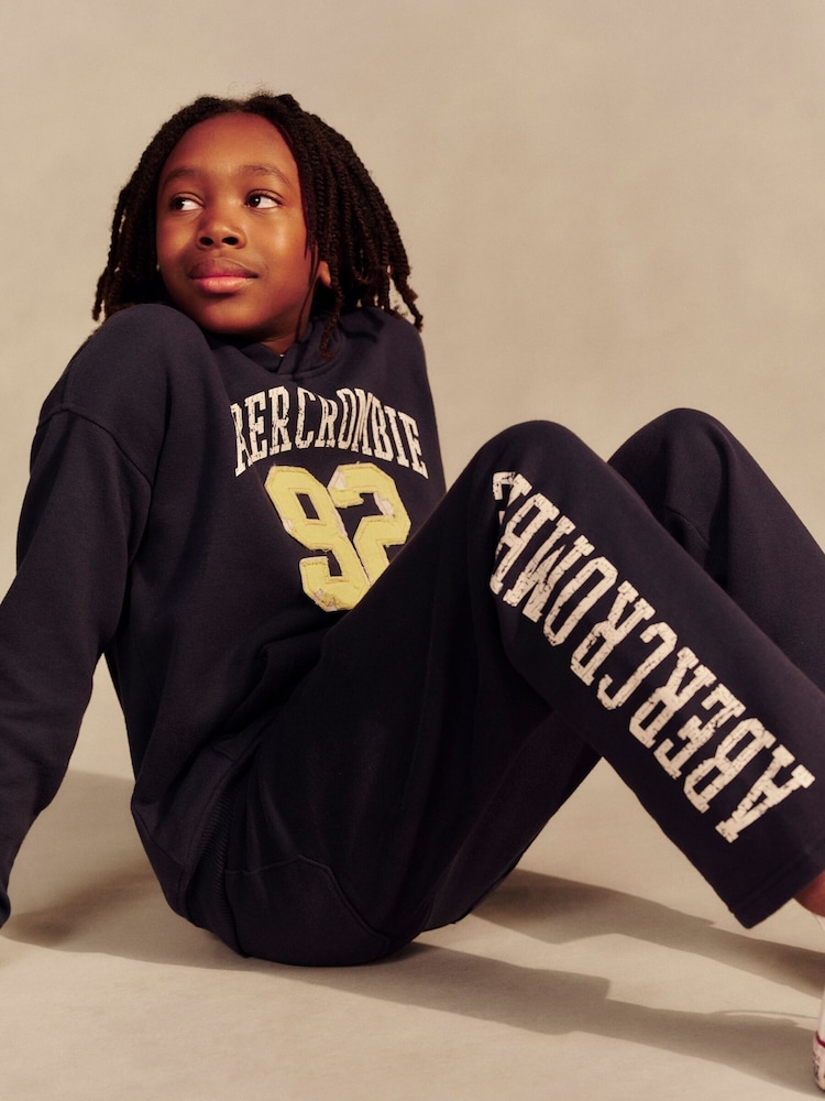 Abercrombie & Fitch Blue Benchwarmer Fleece Trousers - Image 1 of 9 Abercrombie & Fitch Blue Benchwarmer Fleece Trousers - Image 1 of 9