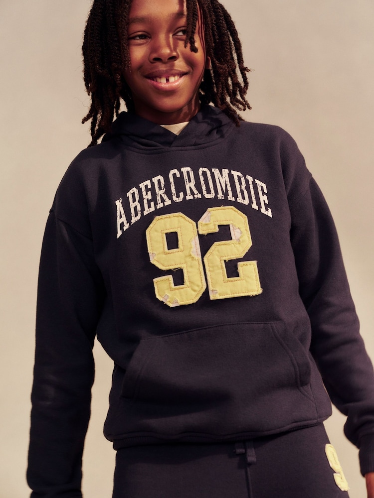 Abercrombie & Fitch Blue Benchwarmer Fleece Trousers - Image 2 of 9 Abercrombie & Fitch Blue Benchwarmer Fleece Trousers - Image 2 of 9