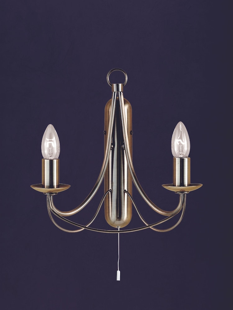 Searchlight Brass Candella 2 Light Wall Bracket - Image 1 of 1