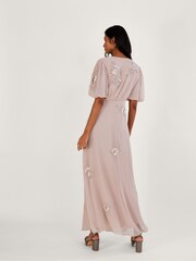 Monsoon Pink August Sustainable Embellished Maxi Dress - Image 2 of 4