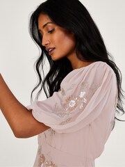 Monsoon Pink August Sustainable Embellished Maxi Dress - Image 3 of 4