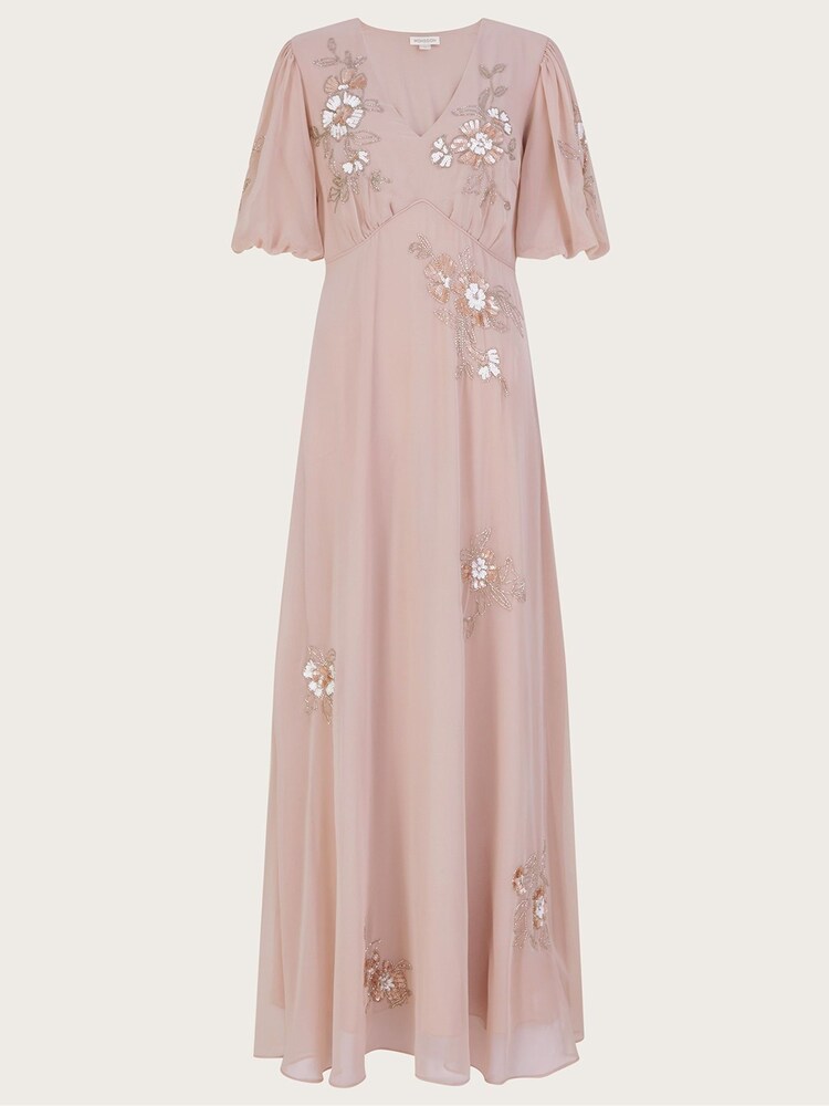 Monsoon Pink August Sustainable Embellished Maxi Dress - Image 4 of 4