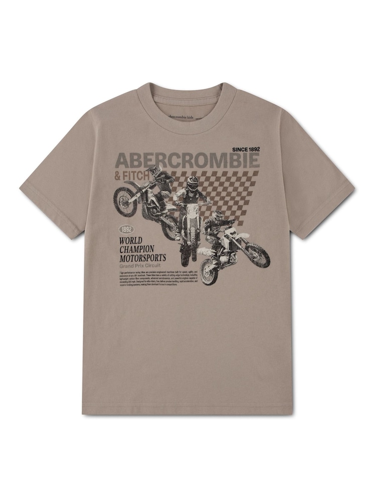 Abercrombie & Fitch Cream World Champion Bike T-Shirt - Image 1 of 3 Abercrombie & Fitch Cream World Champion Bike T-Shirt - Image 1 of 3