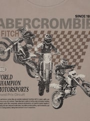 Abercrombie & Fitch Cream World Champion Bike T-Shirt - Image 3 of 3