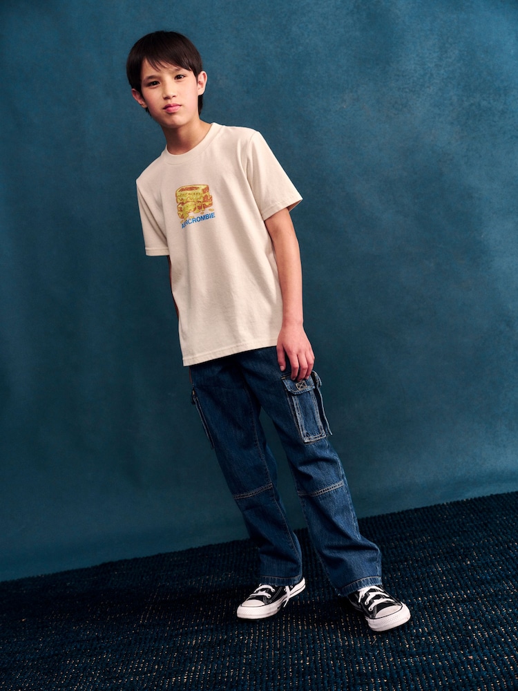 Abercrombie & Fitch Cream Grilled Cheese T-Shirt - Image 1 of 6 Abercrombie & Fitch Cream Grilled Cheese T-Shirt - Image 1 of 6
