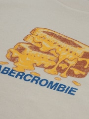 Abercrombie & Fitch Cream Grilled Cheese T-Shirt - Image 5 of 6