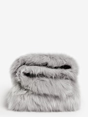 Grey Long Faux Fur Throw - Image 2 of 3