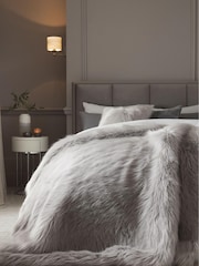 Grey Long Faux Fur Throw - Image 3 of 3