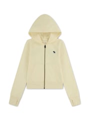 Abercrombie & Fitch Yellow Graphic Full Zip Hoodie - Image 1 of 4