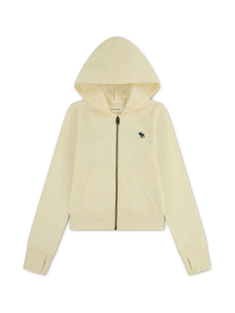 Abercrombie & Fitch Yellow Graphic Full Zip Hoodie - Image 1 of 4