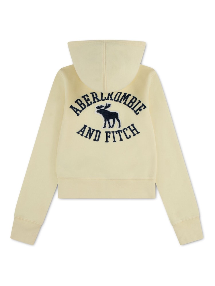 Abercrombie & Fitch Yellow Graphic Full Zip Hoodie - Image 2 of 4
