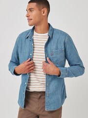 Levi's® Denim Light Wash Sunset 1 Pocket Slim Fit Shirt - Image 1 of 4