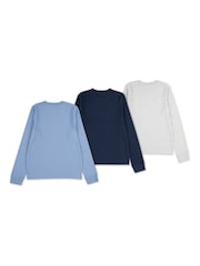 Blau/Grau/Marineblau - Abercrombie & Fitch Long Sleeve T-Shirts 3 Pack - Bild 4 von 7