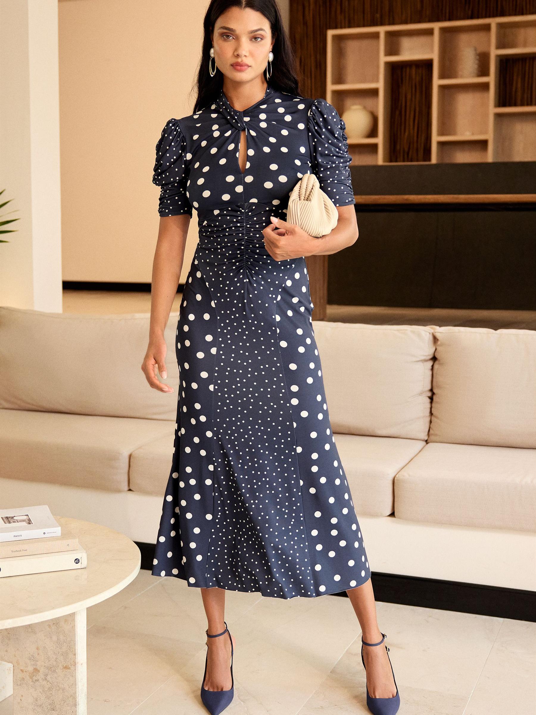 Waist midi dress hot sale
