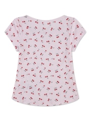 Abercrombie & Fitch Pink Rosette Pointelle T-Shirt - Image 7 of 9