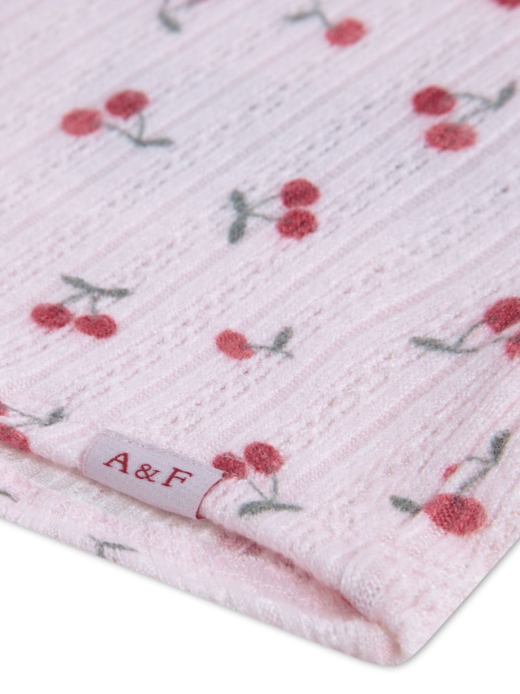 Abercrombie & Fitch Pink Rosette Pointelle T-Shirt - Image 9 of 9 Abercrombie & Fitch Pink Rosette Pointelle T-Shirt - Image 9 of 9