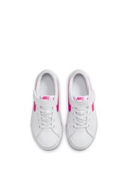 Nike White/Pink Junior Court Legacy Trainers - Image 4 of 9