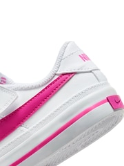 Nike White/Pink Junior Court Legacy Trainers - Image 9 of 9