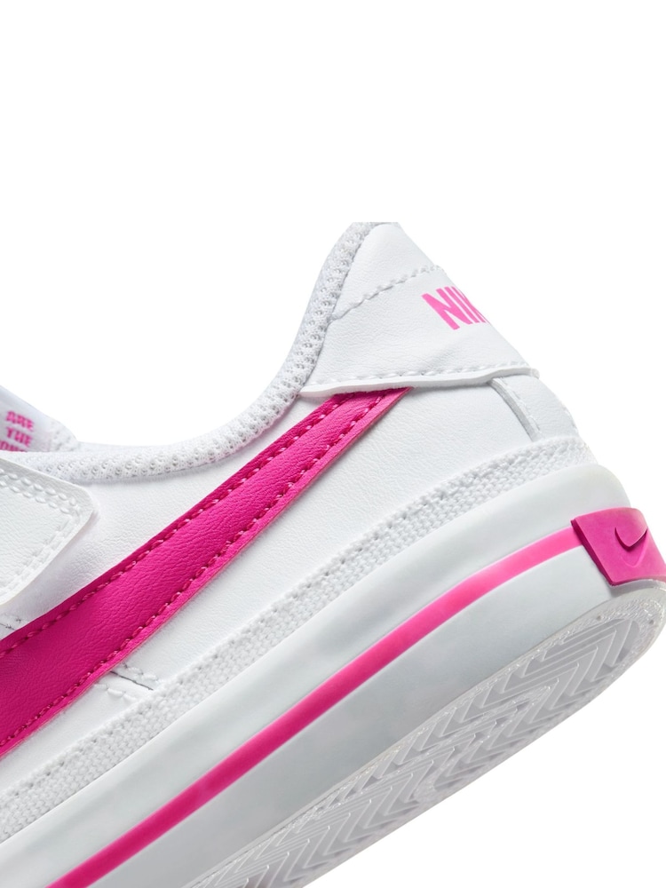 Nike White/Pink Junior Court Legacy Trainers - Image 9 of 9