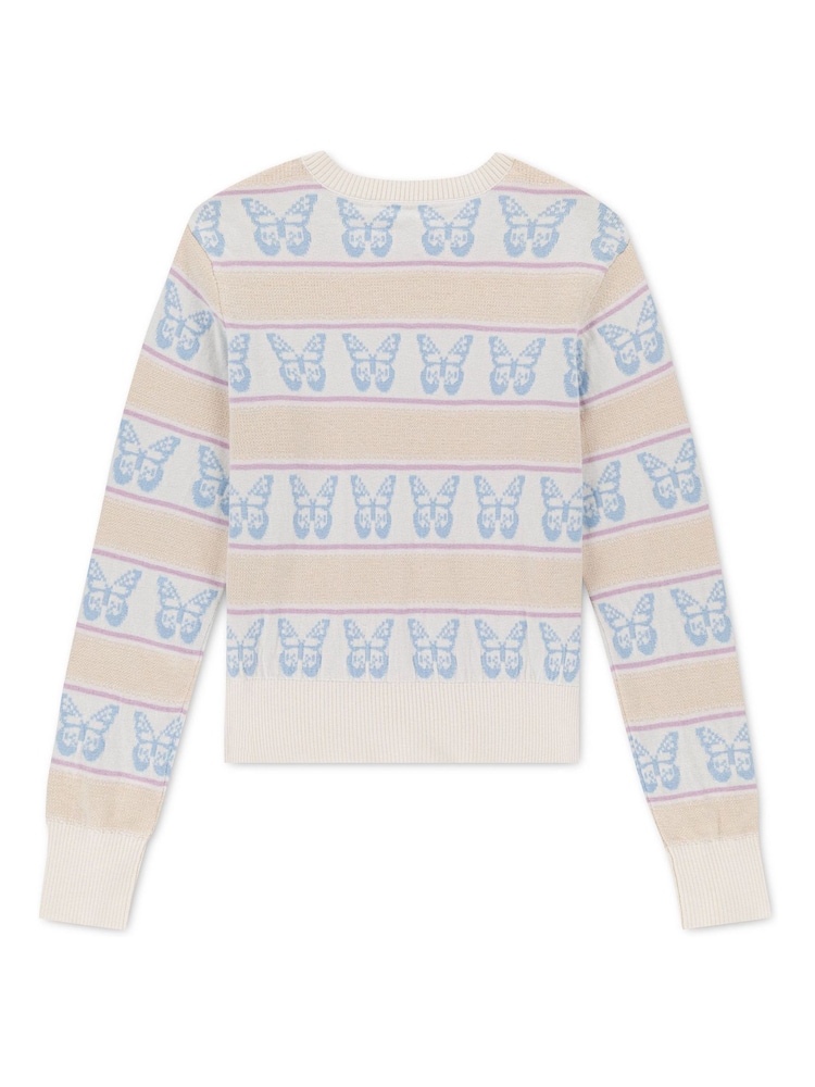 Crema - Suéter de cuello redondo con intarsia de Abercrombie & Fitch - Imagen 2 de 3