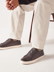 Brown Leather Trainers - Image 1 of 7