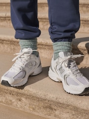 New Balance White/Silver Womens 530 Trainers - Image 1 of 6
