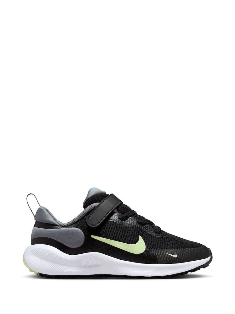 Nike Black/Lime Junior Revolution 7 Trainers - Image 1 of 10