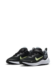 Nike Black/Lime Junior Revolution 7 Trainers - Image 2 of 10