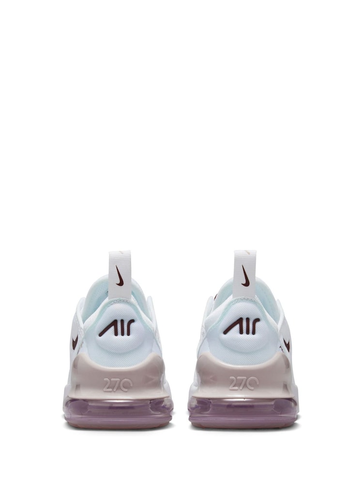 Nike White/Pink Air Max 270 Junior Trainers - Image 3 of 10