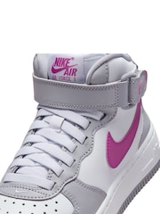 Nike Grey/White Youth Air Force 1 Mid EasyOn Trainers - Image 11 of 13