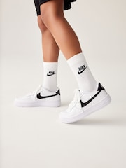 Nike White/Black Air Force 1 Youth Trainers - Image 1 of 14