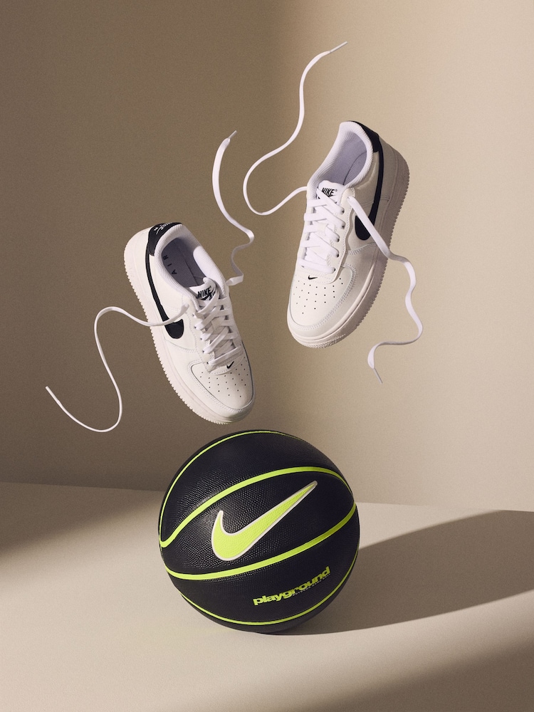 Nike White/Black Air Force 1 Youth Trainers - Image 14 of 14