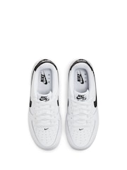 Nike White/Black Air Force 1 Youth Trainers - Image 9 of 14