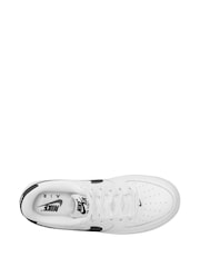 Nike White/Black Air Force 1 Youth Trainers - Image 10 of 14