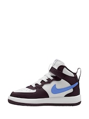 Nike Blue/Black Junior Air Force 1 Mid EasyOn Trainers - Image 2 of 4