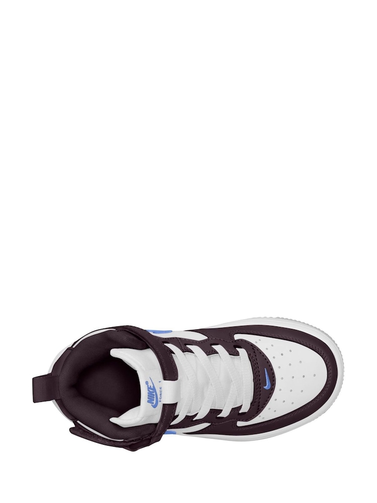 Nike Blue/Black Junior Air Force 1 Mid EasyOn Trainers - Image 3 of 4