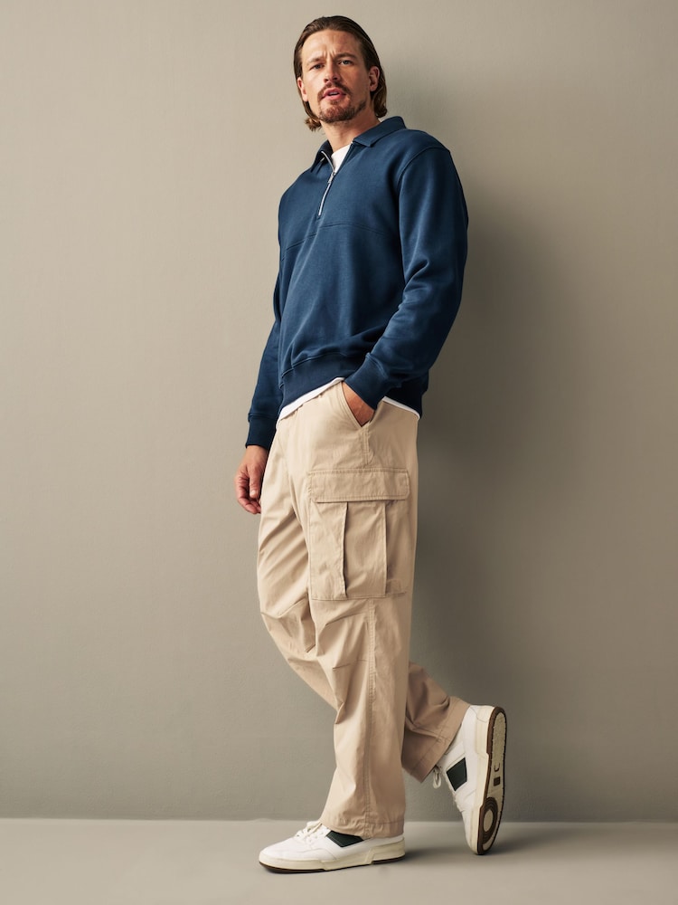 Stone Parachute Relaxed Cargo Trousers - Image 1 of 13