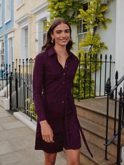 Boden Purple Jessie Jersey Shirt Dress - Image 1 of 6