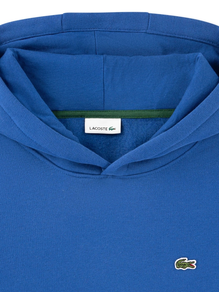 Lacoste Blue Core Fleece Pullover Hoodie - Image 3 of 3 Lacoste Blue Core Fleece Pullover Hoodie - Image 3 of 3