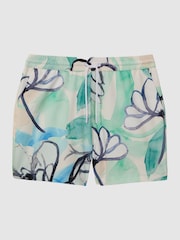 Reiss Multi Pacific Watercolour Drawstring Swim Shorts - Image 2 of 4