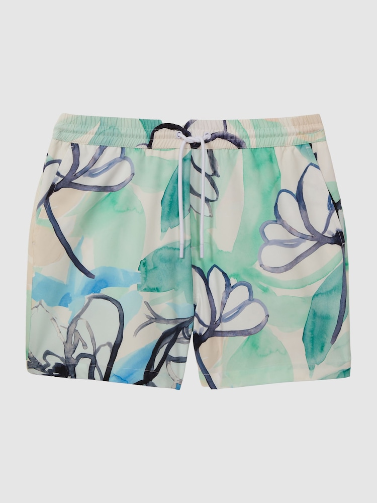 Reiss Multi Pacific Watercolour Drawstring Swim Shorts - Image 2 of 4