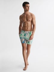 Reiss Multi Pacific Watercolour Drawstring Swim Shorts - Image 3 of 4