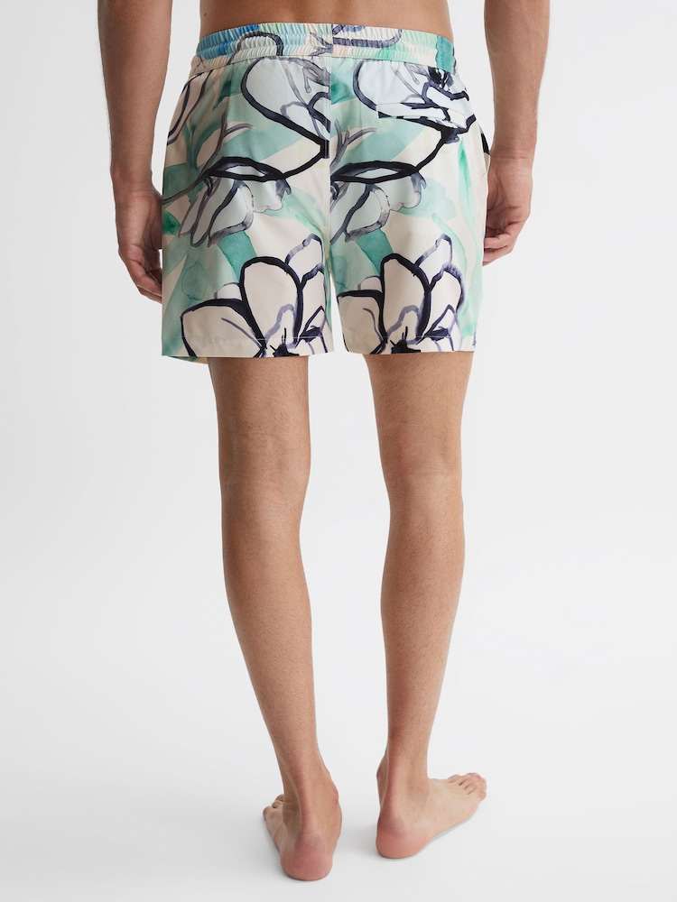 Reiss Multi Pacific Watercolour Drawstring Swim Shorts - Image 4 of 4