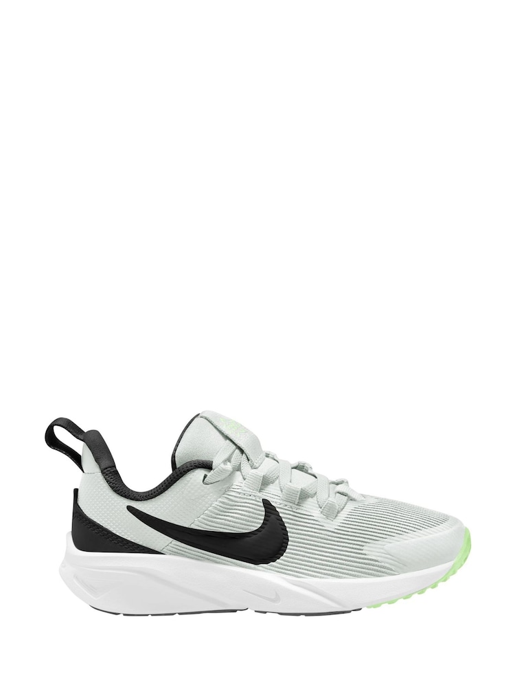 Nike White/Lime Junior Star Runner 4 Trainers - Image 1 of 4