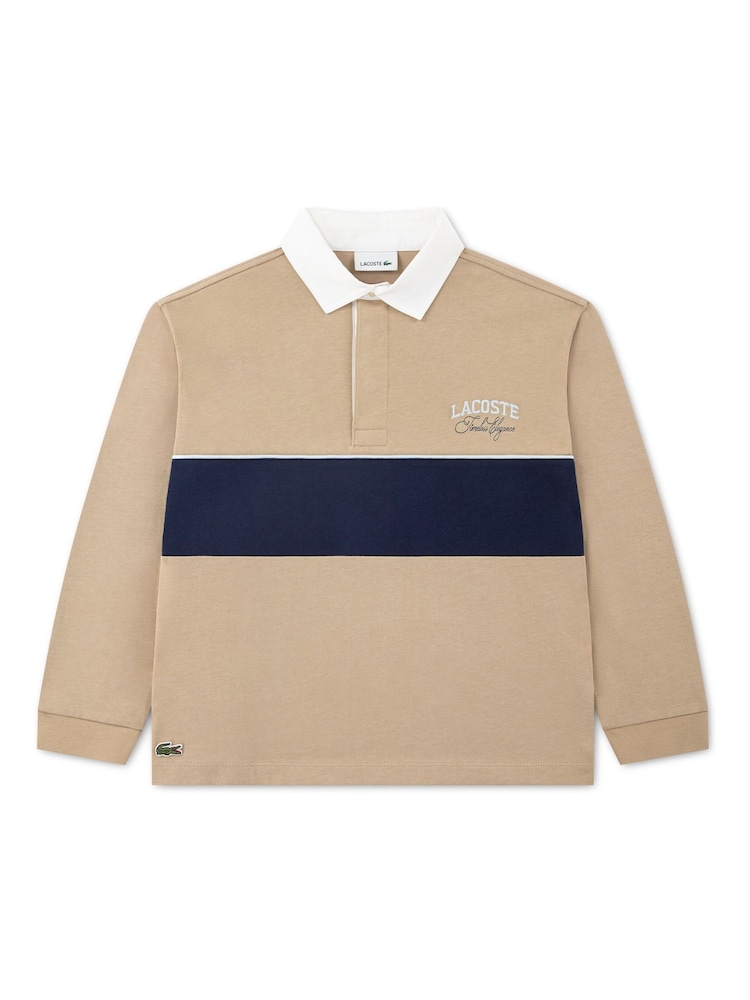 Lacoste Stripe Rugby Polo Shirt - Bild 1 von 5 Lacoste Stripe Rugby Polo Shirt - Bild 1 von 5