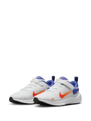 Nike White/Blue Junior Revolution 7 Trainers - Image 3 of 8
