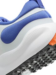 Nike White/Blue Junior Revolution 7 Trainers - Image 8 of 8